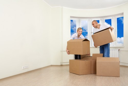 Office removals equipment ready for transport in Tufnell Park