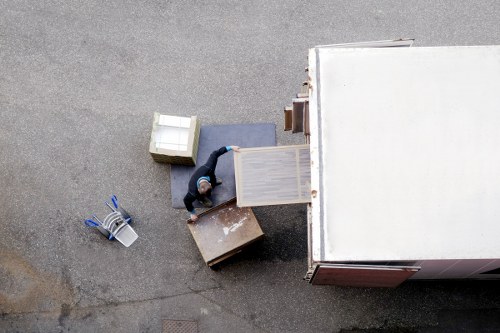 Boxes and small furniture prepared for a student move in Tufnell Park